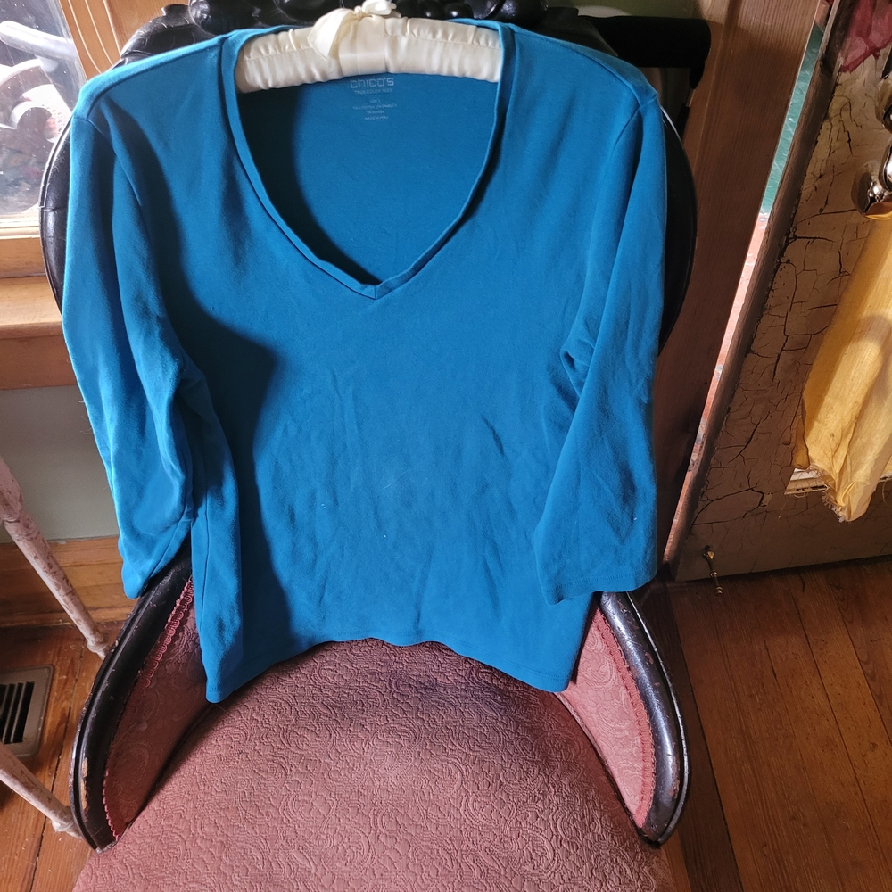 Chico's Teal Long Sleeve Top